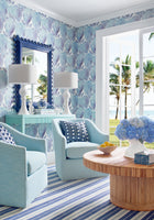 T15823 Under the Sea Turquoise and Plum Islander Wallpaper by Thibaut