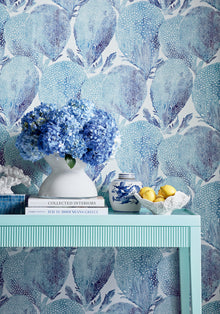 T15823 Under the Sea Turquoise and Plum Islander Wallpaper by Thibaut