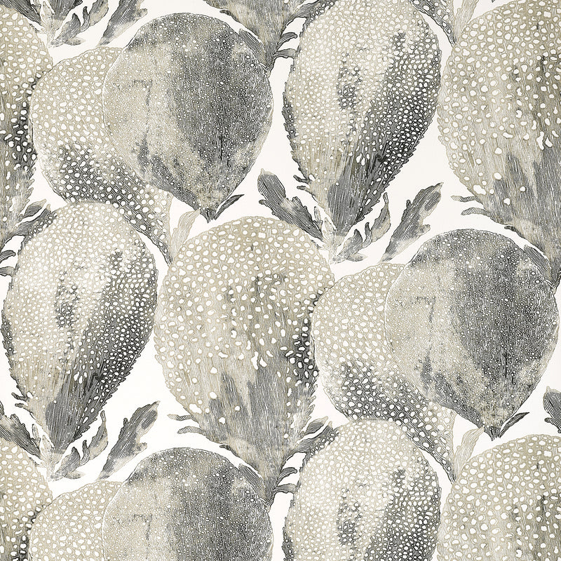 T15826 Under the Sea Black and White Islander Wallpaper by Thibaut