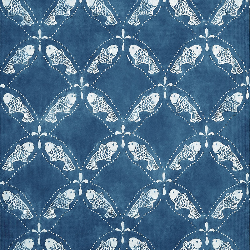 T15834 Santorini Navy Islander Wallpaper by Thibaut