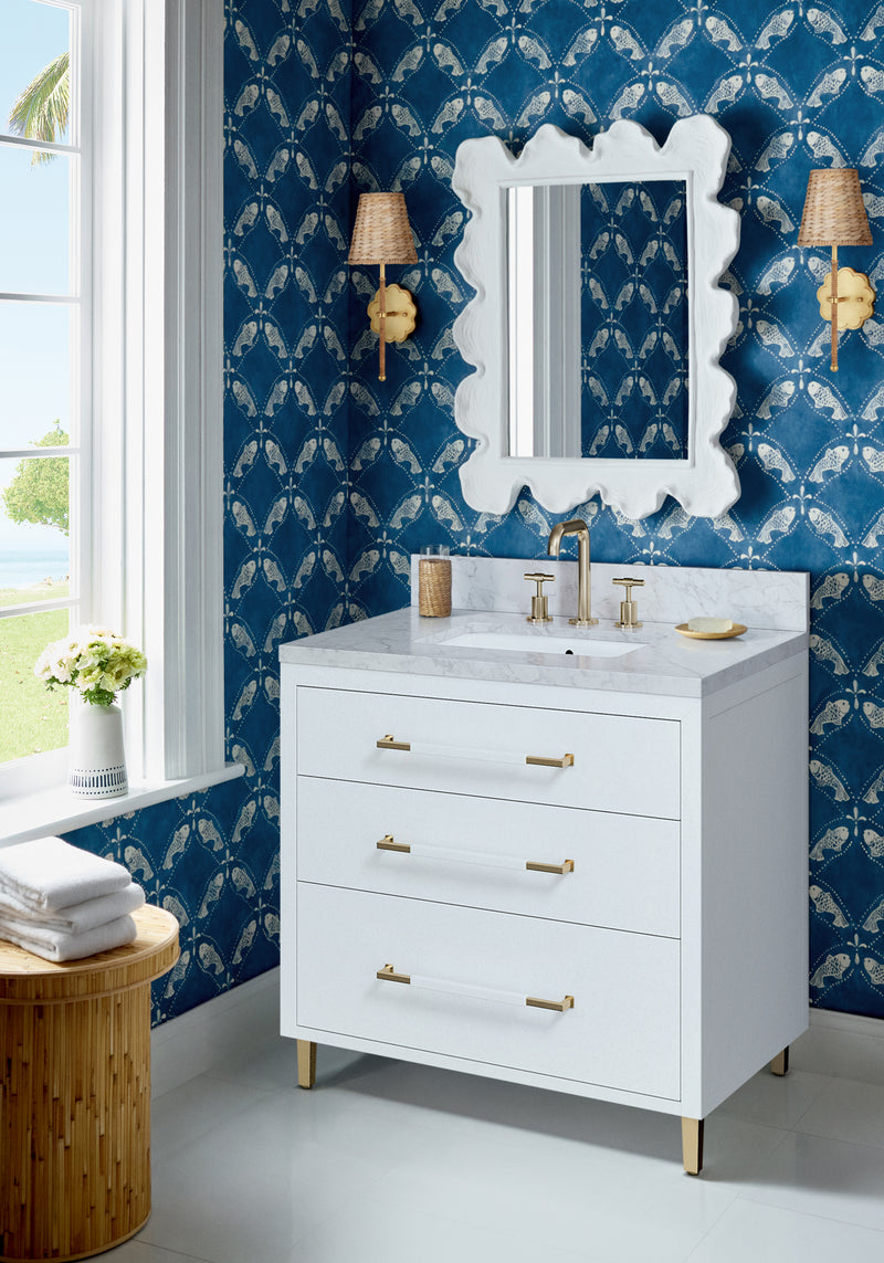 T15834 Santorini Navy Islander Wallpaper by Thibaut