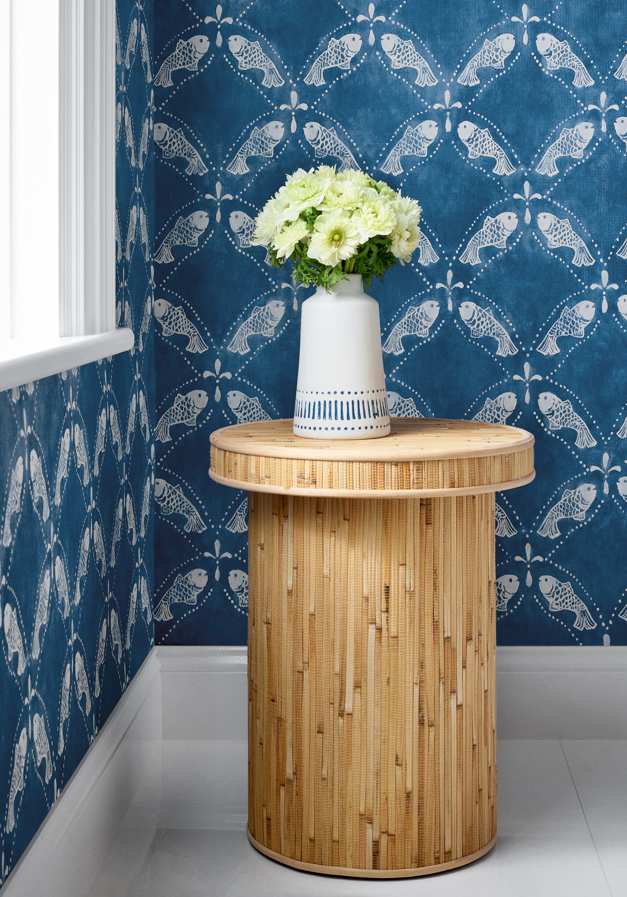 T15834 Santorini Navy Islander Wallpaper by Thibaut