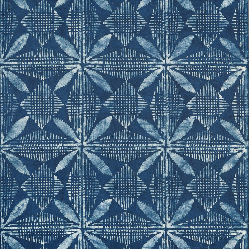 T15837 Tortuga Batik Navy Islander Wallpaper by Thibaut