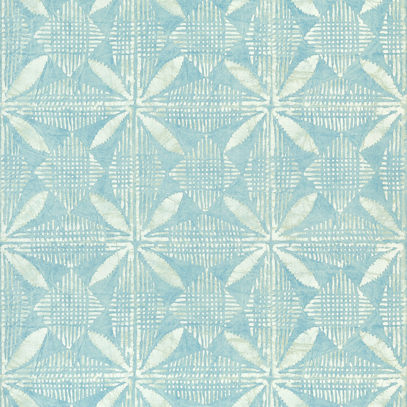T15841 Tortuga Batik Turquoise Islander Wallpaper by Thibaut