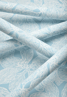 T15847 Island Orchid Light Blue Islander Wallpaper by Thibaut