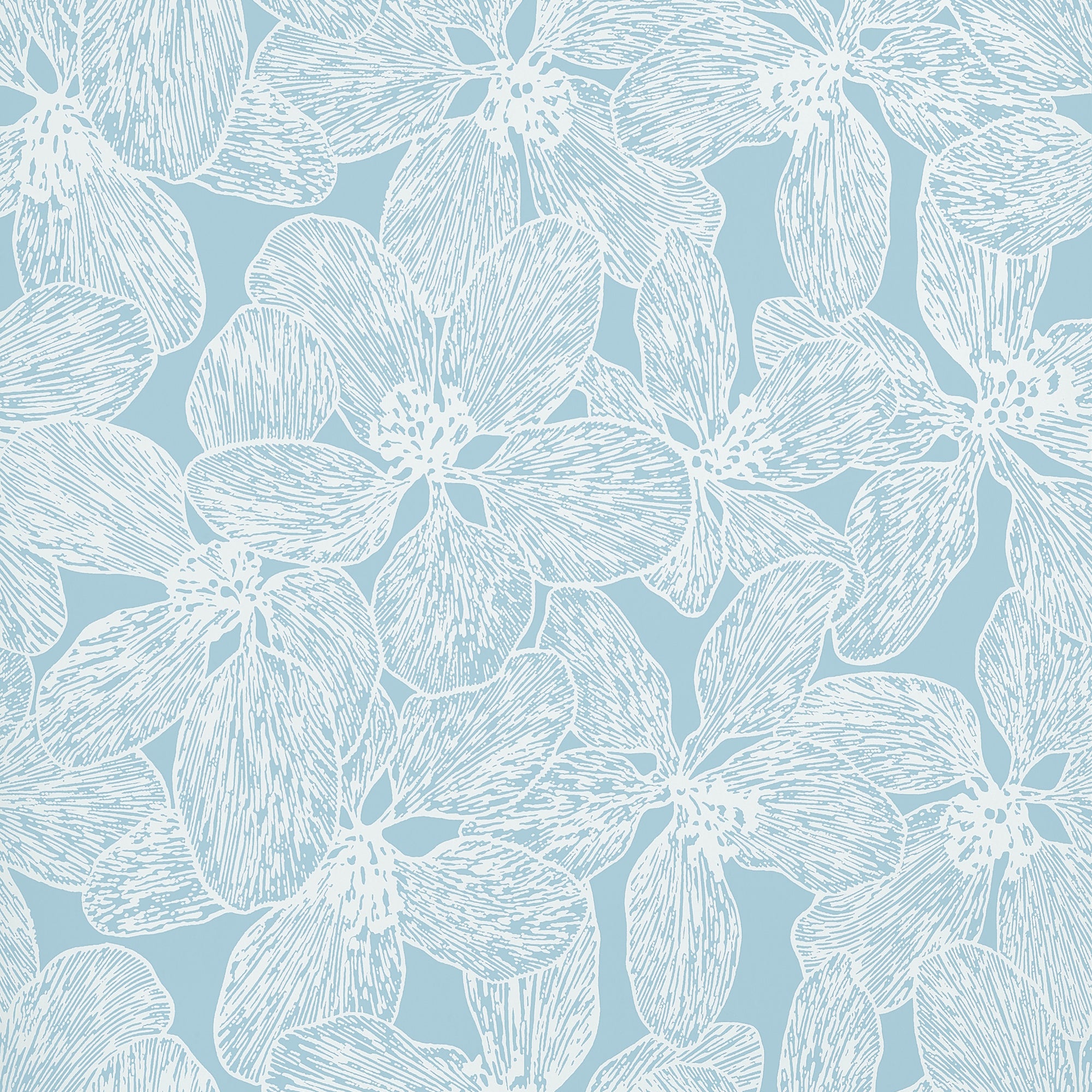 T15847 Island Orchid Light Blue Islander Wallpaper by Thibaut