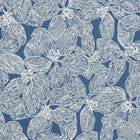 T15849 Island Orchid Navy Islander Wallpaper by Thibaut
