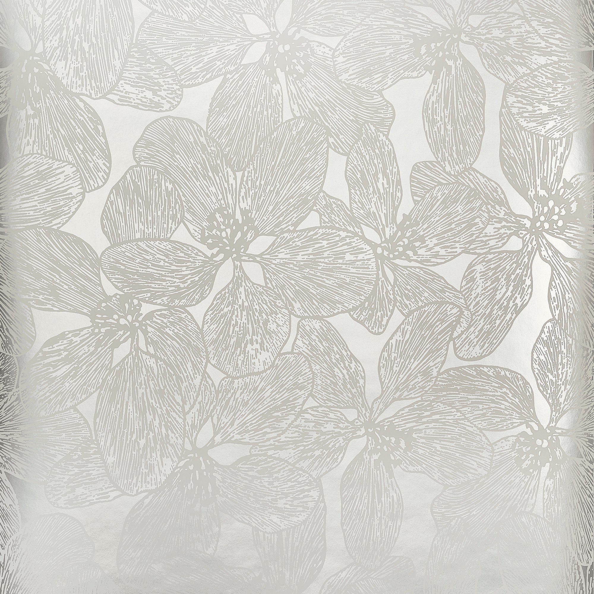 T15850 Island Orchid Metallic Silver Islander Wallpaper by Thibaut