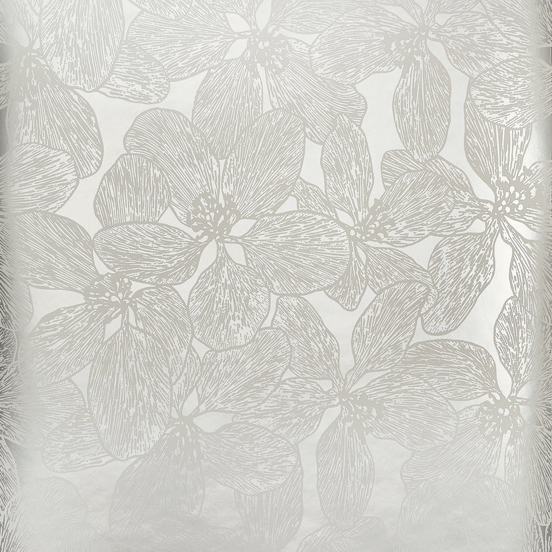 T15850 Island Orchid Metallic Silver Islander Wallpaper by Thibaut