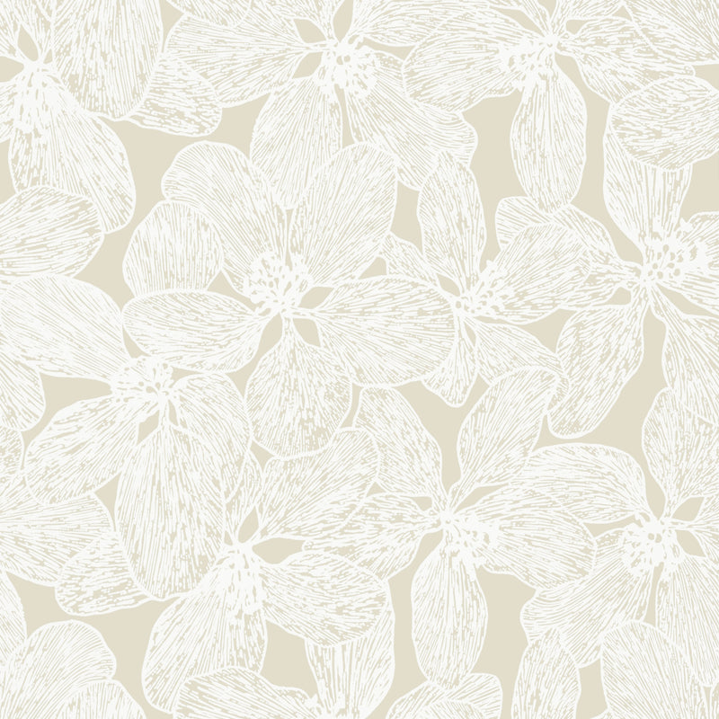 T15851 Island Orchid Beige Islander Wallpaper by Thibaut