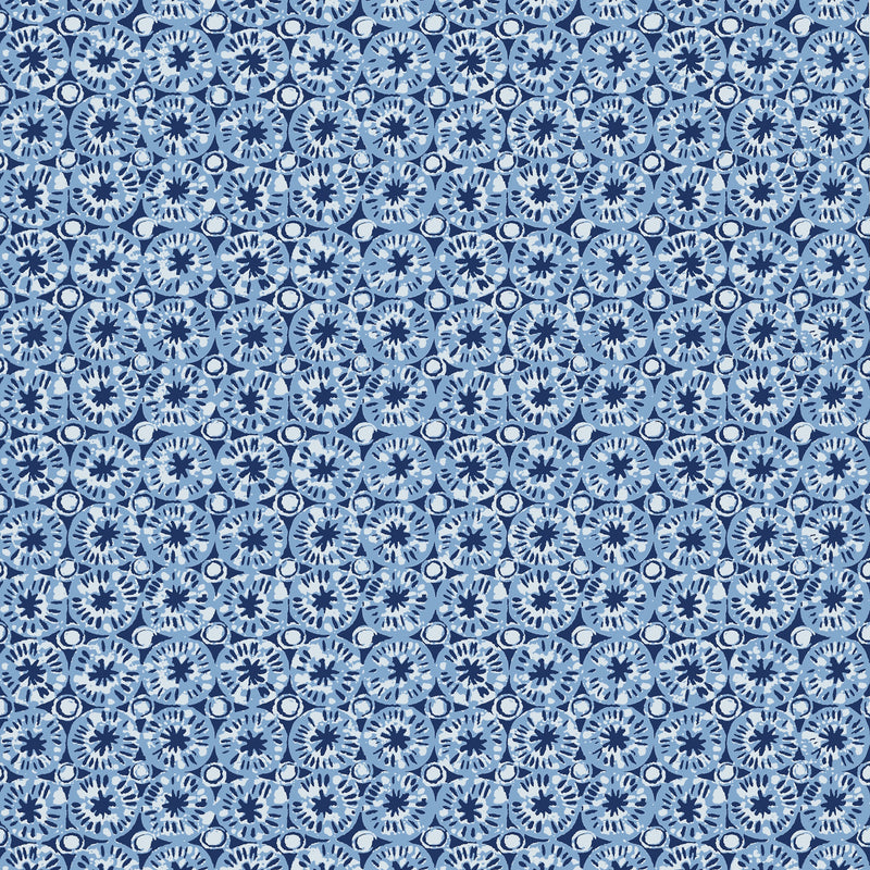 T15855 Sand Dollar Blue Islander Wallpaper by Thibaut