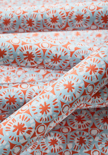 T15857 Sand Dollar Coral and Blue Islander Wallpaper by Thibaut