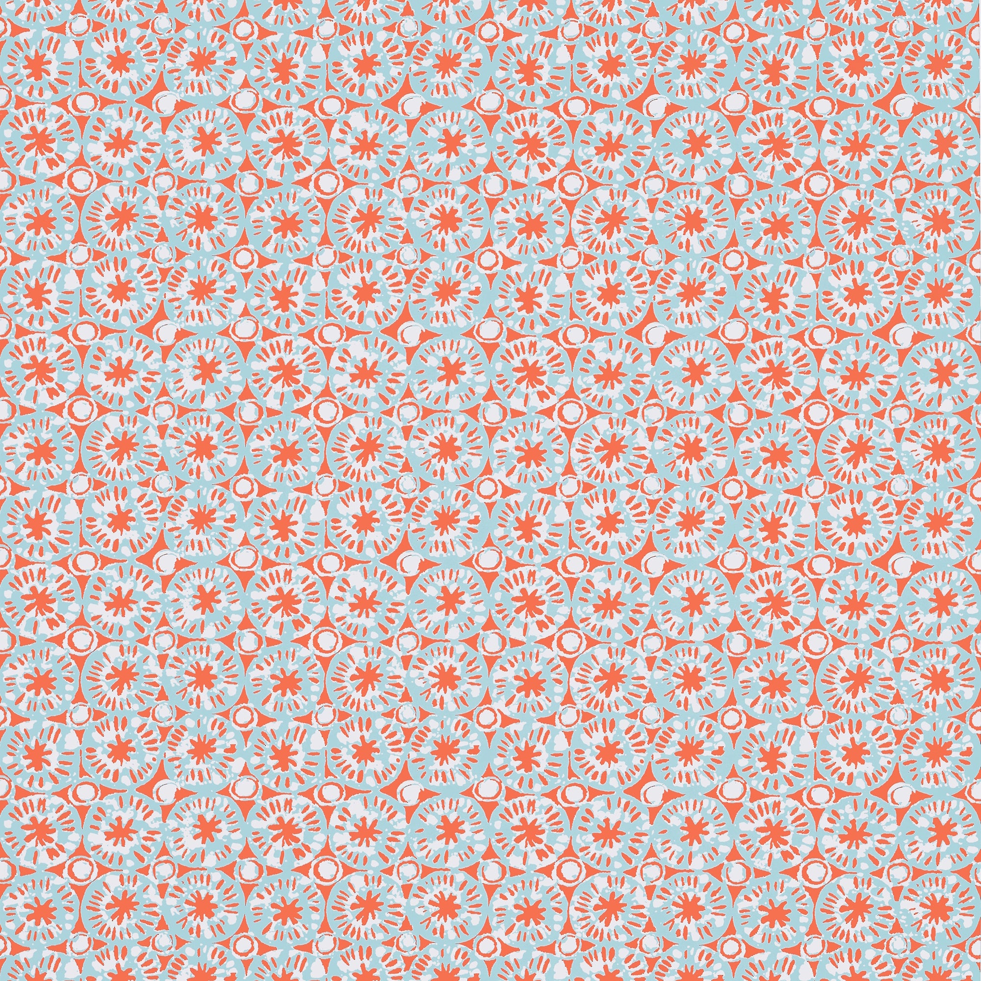 T15857 Sand Dollar Coral and Blue Islander Wallpaper by Thibaut