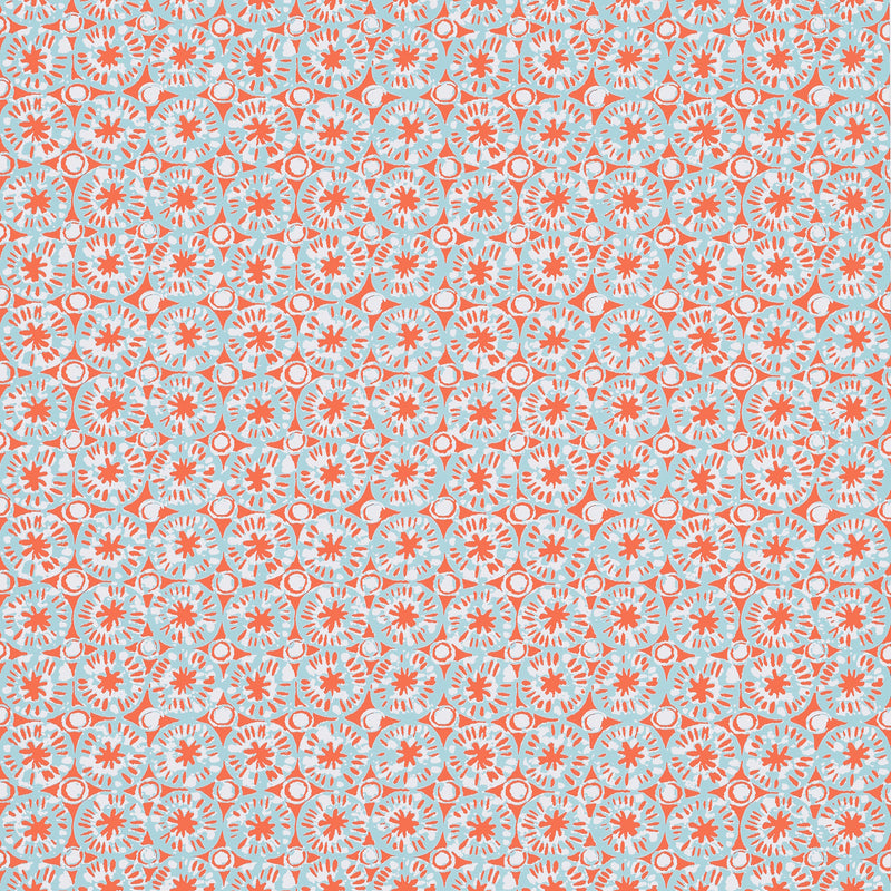 T15857 Sand Dollar Coral and Blue Islander Wallpaper by Thibaut