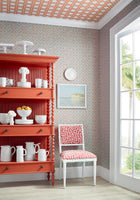 T15857 Sand Dollar Coral and Blue Islander Wallpaper by Thibaut