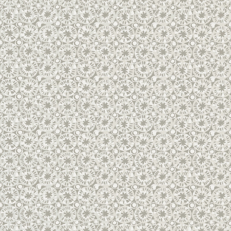 T15859 Sand Dollar Pearl and Charcoal Islander Wallpaper by Thibaut