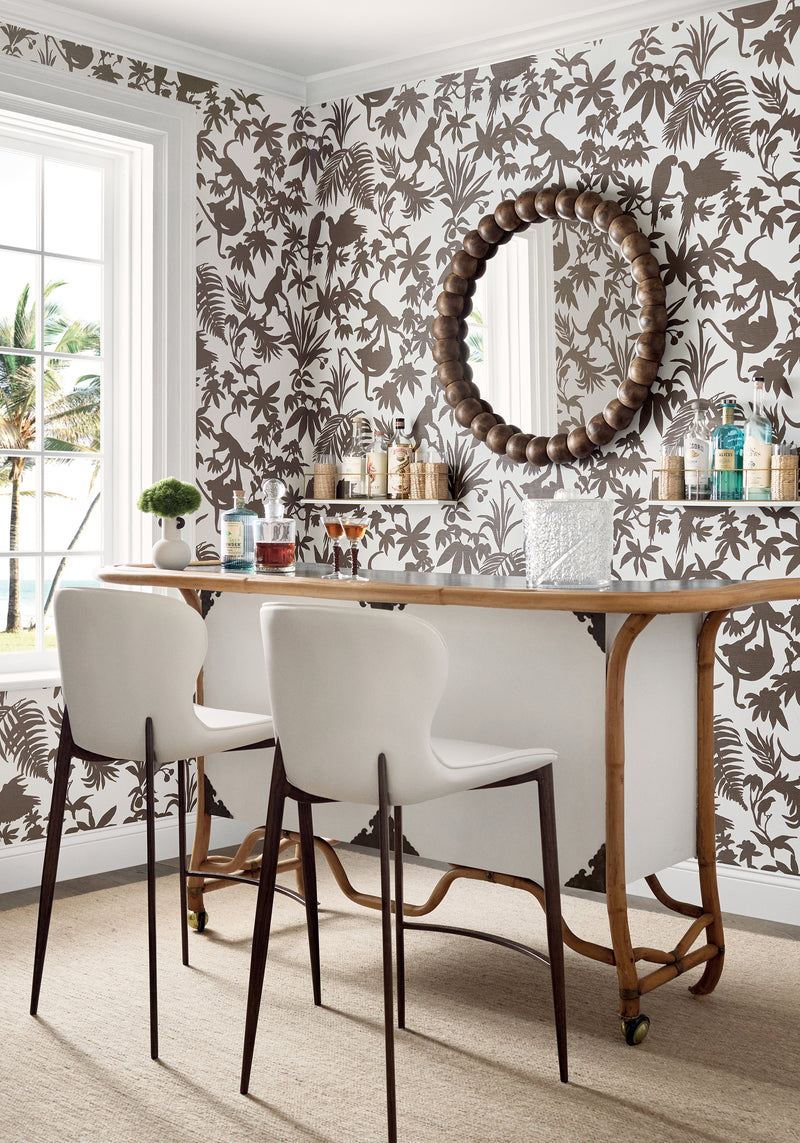 T15860 St. Kitts Brown Islander Wallpaper by Thibaut