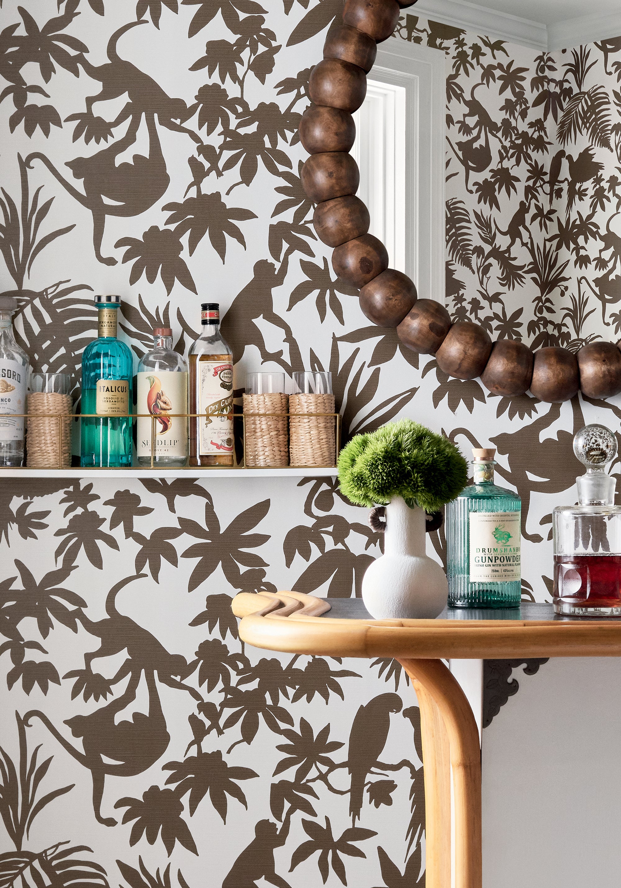 T15860 St. Kitts Brown Islander Wallpaper by Thibaut