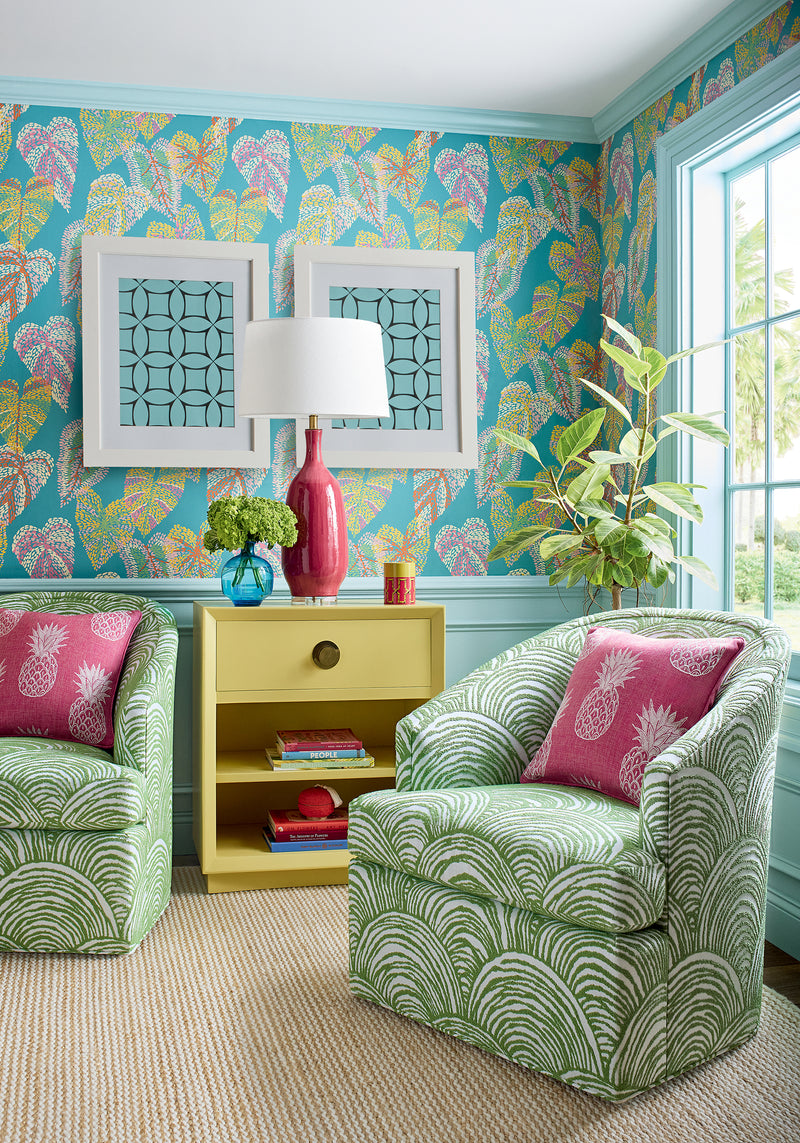 T15864 Delila Turquoise Islander Wallpaper by Thibaut