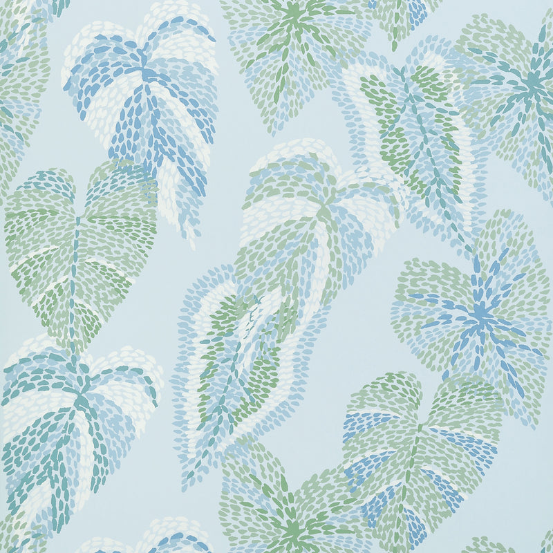 T15867 Delila Soft Blue Islander Wallpaper by Thibaut