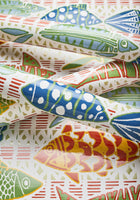 T15869 Batik Fish Coral and Blue Islander Wallpaper by Thibaut