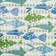 Batik Fish Blue and Green Islander Wallpaper by Thibaut
