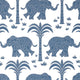 Elephant Kismet Navy Wallpaper by Thibaut
