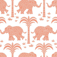T16203 Elephant Kismet Coral Wallpaper by Thibaut
