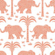 Elephant Kismet Coral Wallpaper by Thibaut