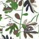 Matisse Leaf Kismet Black and Green Wallpaper by Thibaut