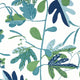 Matisse Leaf Kismet Green and Blue Wallpaper by Thibaut