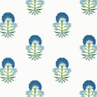 T16215 Tybee Bud Kismet Green and Blue Wallpaper by Thibaut
