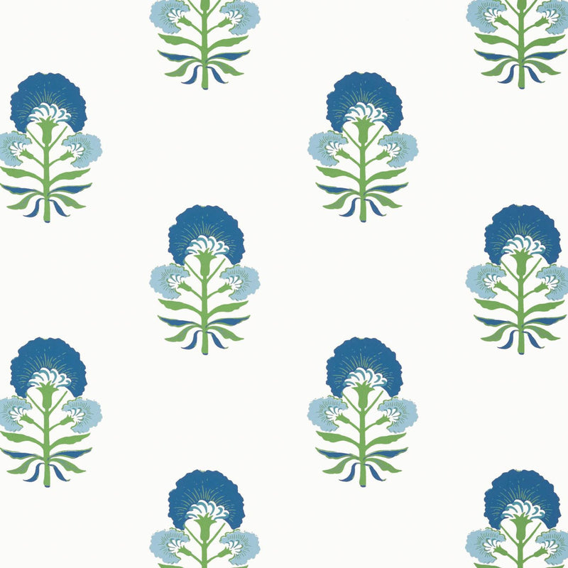 T16215 Tybee Bud Kismet Green and Blue Wallpaper by Thibaut