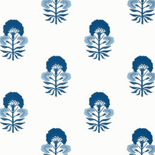T16217 Tybee Bud Kismet Blue and White Wallpaper by Thibaut