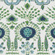 Mendoza Suzani Kismet Blue and Green on White Wallpaper by Thibaut