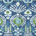 T16241 Mendoza Suzani Kismet Blue and Green on Navy Wallpaper by Thibaut