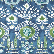 T16241 Mendoza Suzani Kismet Blue and Green on Navy Wallpaper by Thibaut