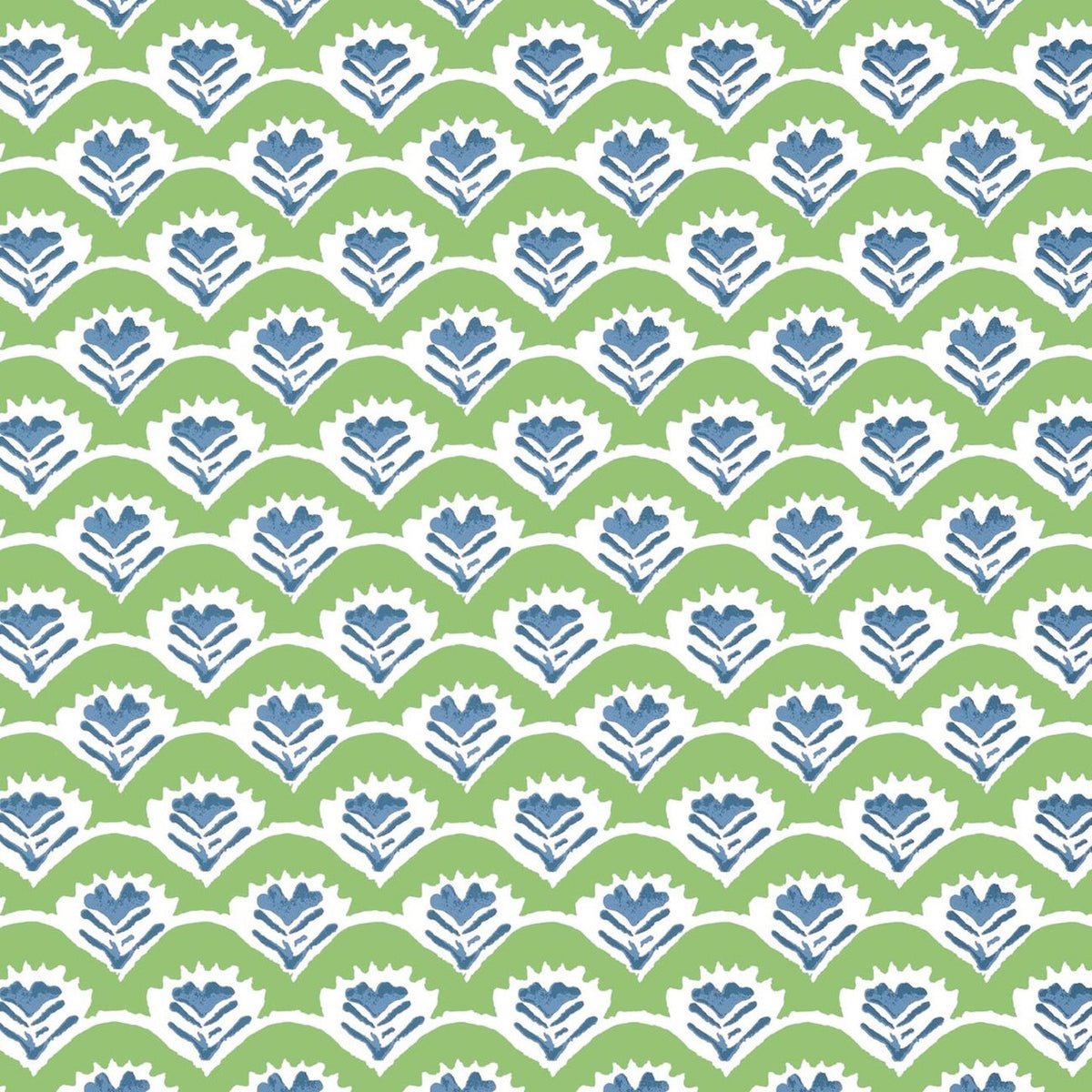Emily Kismet Green and Blue Wallpaper by Thibaut