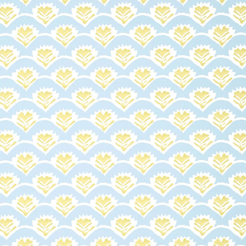 T16253 Emily Kismet Yellow and Blue Wallpaper by Thibaut