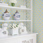 T16253 Emily Kismet Yellow and Blue Wallpaper by Thibaut