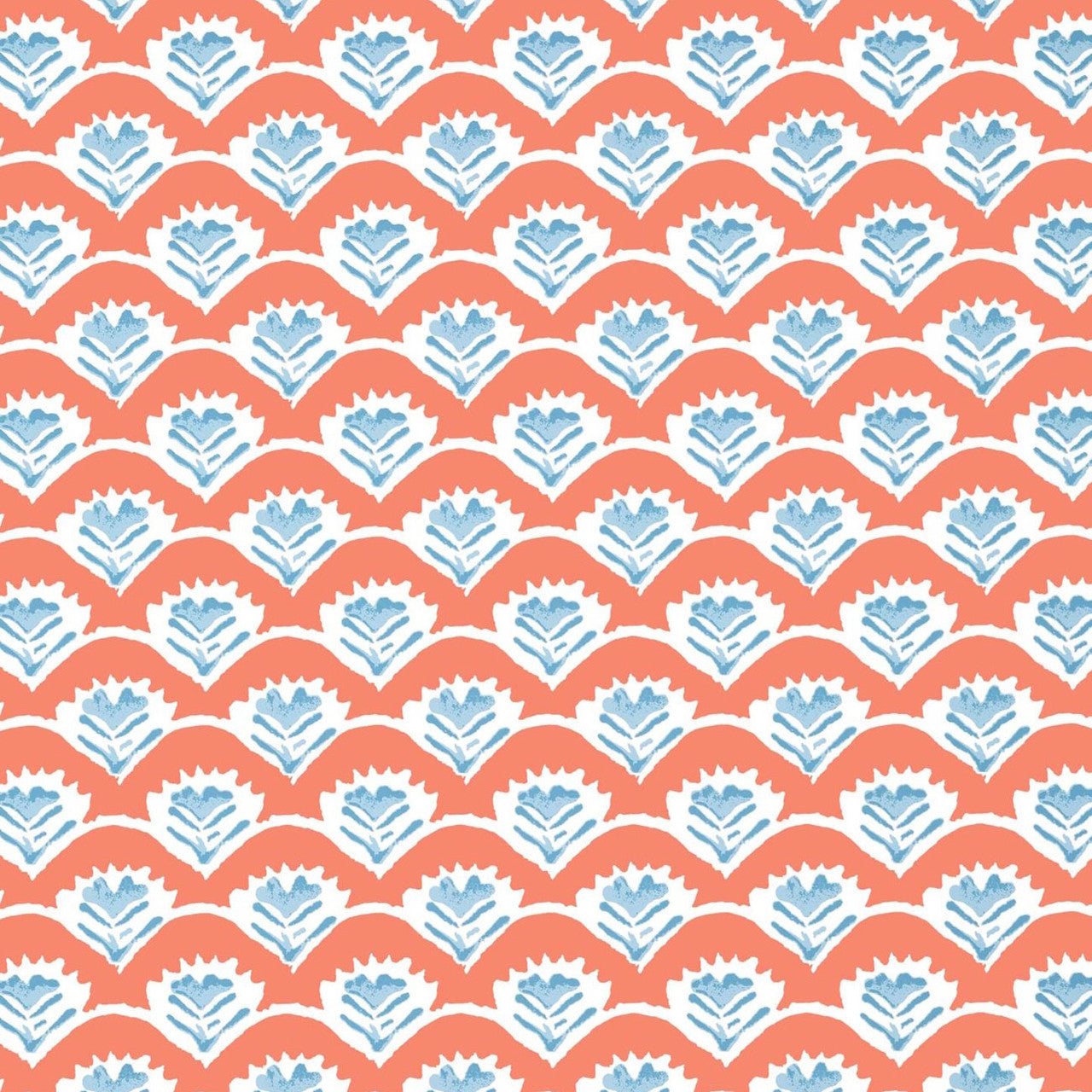 T16254 Emily Kismet Coral and Blue Wallpaper by Thibaut