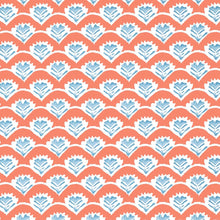 T16254 Emily Kismet Coral and Blue Wallpaper by Thibaut
