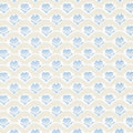 Emily Kismet Beige and Blue Wallpaper by Thibaut