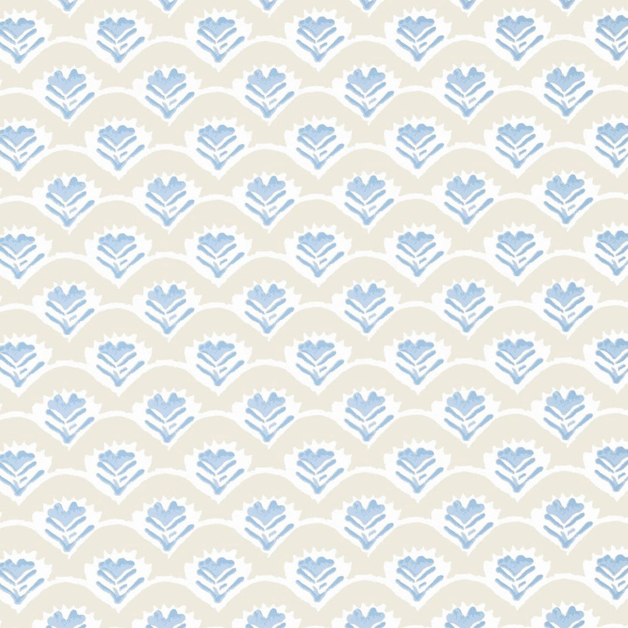T16256 Emily Kismet Beige and Blue Wallpaper by Thibaut