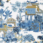 T20821 Mystic Garden Blue and White Eden Wallpaper by Thibaut