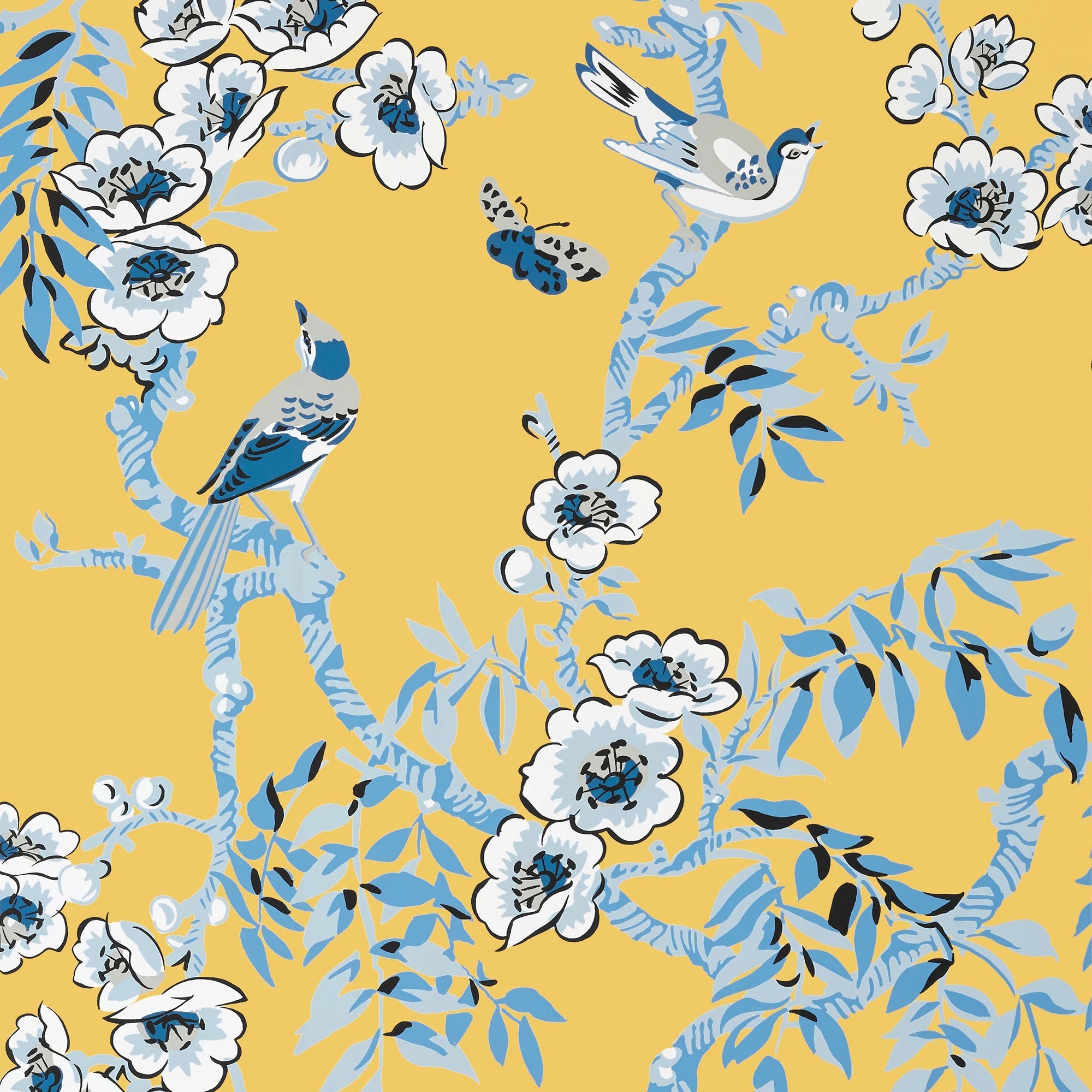 T20840 Yukio Yellow Eden Wallpaper by Thibaut