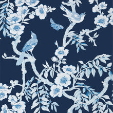 T20844 Yukio Navy and White Eden Wallpaper by Thibaut
