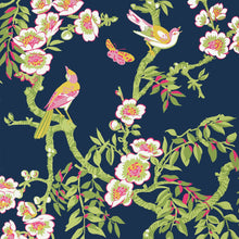 T20846 Yukio Navy and Pink Eden Wallpaper by Thibaut