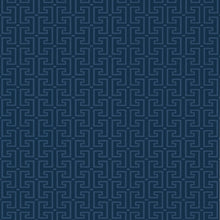 T20858 T-Square Navy Eden Wallpaper by Thibaut