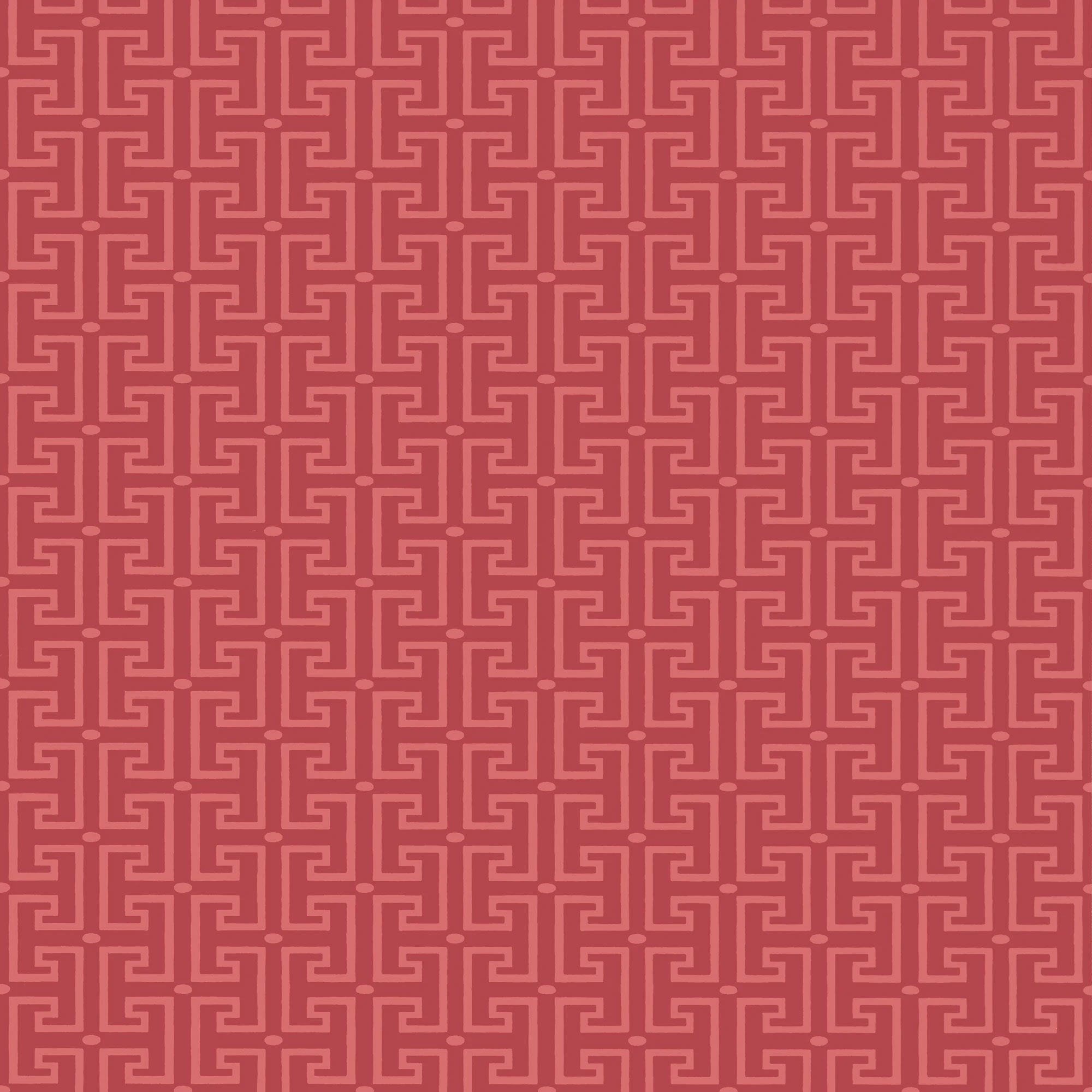 T20862 T-Square Raspberry Eden Wallpaper by Thibaut